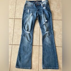 NWT H&G Low Rise Jeans Y2K Women’s Distressed Bootcut Flared Jeans Size 7